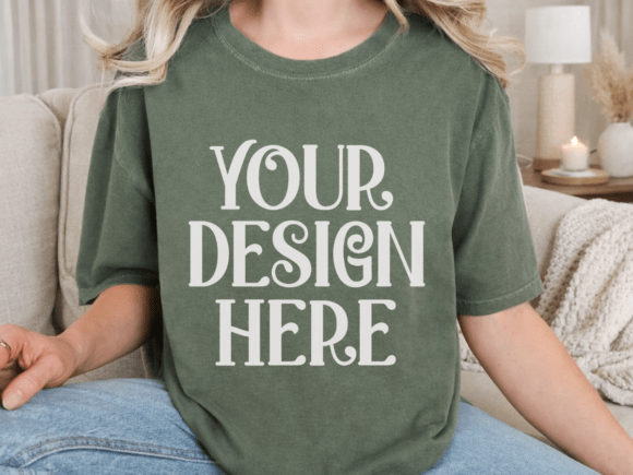 Download Comfort Colors 1717 Moss T-shirt Mockup - Shirt Collection