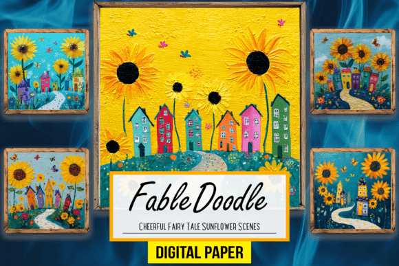 Download Cheerful Fairy Tale Sunflower Art Scenes - Cheerful Collection