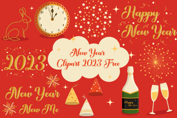 Download New Year 2023 Clipart Free - New Collection