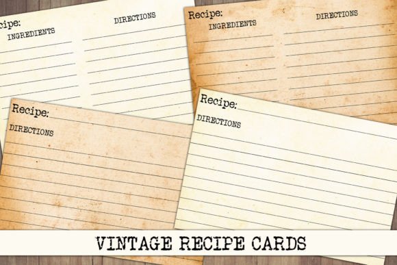 Download Vintage Blank Recipe Cards - Recipe Collection