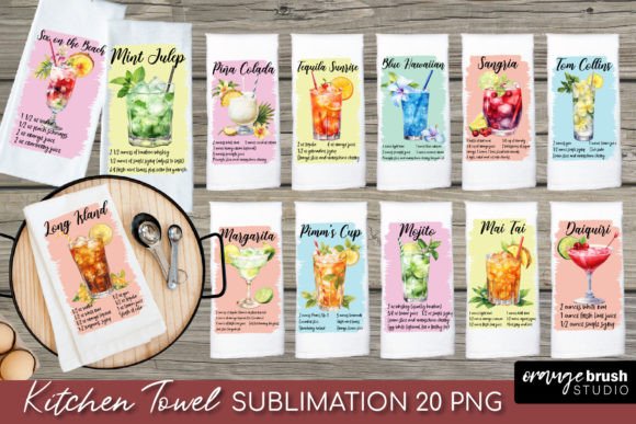 Download Kitchen Towel Cocktail Recipe PNG Bundle - Recipe Collection